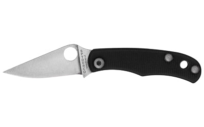 Spyderco Bug, Folding Knife, 1.27" Drop Point Blade, 12C27 Blade Steel, 2.94" Overall Length, Slipjoint Lock, Satin Finish, Silver Blade, Black G-10 Handle C133GBKP