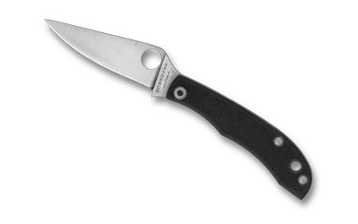 Spyderco Honeybee, Folding Knife, 1.68" Drop Point Blade, 12C27 Blade Steel, 3.72" Overall Length, Slipjoint Lock, Satin Finish, Silver Blade, Black G-10 Handle C137GBKP