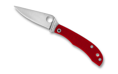 Spyderco HONEYBEE, Folding Knife, 1.68" Drop Point Blade, 12C27 Blade Steel, 3.72" Overall Length, Slipjoint Lock, Satin Finish, Silver Blade, Red G-10 Handle C137GRDP
