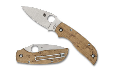 Spyderco Chaparral SlipIt, Folding Knife, 2.77" Drop Point Blade, CTS XHP Blade Steel, 6.33" Overall Length, SlipIt Lock, Satin Finish, Silver Blade, Maple Handle C152NLWDP