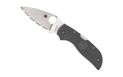 Spyderco Chaparral, Folding Knife, SpyderEdge Serrated Blade, Gray FRN Handle, Satin Finish, Silver, 2.8" Blade Length, XHP Steel C152SGY