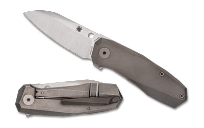 Spyderco TECNHO 3, Folding Knife, 2.64" Drop Point Blade, CTS XHP Blade Steel, 6.32" Overall Length, R.I.L. Lock, Satin Finish, Silver Blade, Gray Titanium Handle C158TIP3