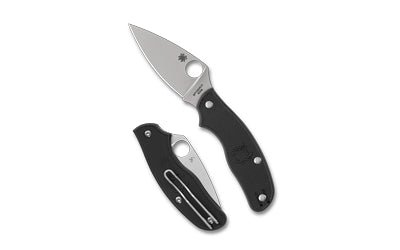 Spyderco Metropolitan Lightweight, Folding Knife, 2.68" Drop Point Blade, 6.31" Overall Length, M398 Blade Steel, Plain Edge, Satin Finish, Silver, Black FRN Handle, Slipit Lock C213PBK