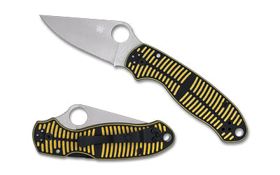 Spyderco Para 3 Salt, Folding Knife, 2.93" Drop Point Blade, 7.2" Overall Length, CPM MagnaCut Blade Steel, Plain Edge, Satin Finish, Silver, Yellow and Black G-10 Handle, Compression Lock C223GBKYLMCP