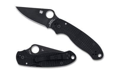 Spyderco Para 3 Salt, Folding Knife, 2.93" Drop Point Blade, CPM MagnaCut Blade Steel, 7.20" Overall Length, Compression Lock, DLC Matte Finish, Black, Black G-10 Handle C223GMCBKP