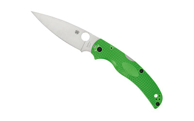 Spyderco Native Chief Lightweight Salt, Folding Knife, Plain Edge, Green FRN Handle, Satin Finish, Silver, 4.02" Blade Length, LC200N Steel C244PGR