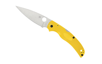 Spyderco Native Chief Lightweight Salt, Folding Knife, Plain Edge, Yellow FRN Handle, Satin Finish, Silver, 4.02" Blade Length, CPM Magnacut Steel C244PYL