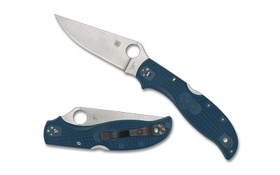 Spyderco Stretch 2 XL, Folding Knife, 3.99" Drop Point Blade, K390 Blade Steel, 8.90" Overall Length, Back Lock, Satin Finish, Silver Blade, Blue FRN Handle C258FPK390