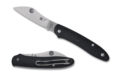 Spyderco ROADIE XL, Folding Knife, 2.74" Sheepsfoot Blade, M398 Blade Steel, 6.51" Overall Length, ClipJoint Lock, Satin Finish, Silver Blade, Black FRN Handle C267BKP