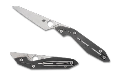 Spyderco NAND, Folding Knife, 3.19" Wharncliffe Blade, M398 Blade Steel, 7.49" Overall Length, SlipIt Lock, Satin Finish, Silver Blade, Gray Titanium Handle C270TIP