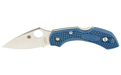 Spyderco Dragonfly 2, Folding Knife, 2.28" Drop Point Blade, 5.58" Overall Length, CPM SPY27 Blade Steel, Plain Edge, Satin Finish, Silver, Cobalt Blue FRN Handle, Back Lock C28PCBL2