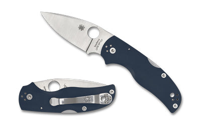 Spyderco Native 5, Folding Knife, 3" Drop Point Blade, CPM SPY27 Blade, 6.875" Overall Length, Lockback, Satin Finish, Silver Blade, Blue G-10 Handle C41GPCBL5