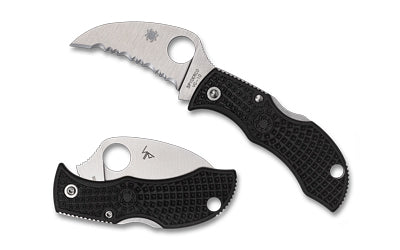 Spyderco Manbug Hawkbill, Folding Knife, 1.84" Hawkbill Blade, SpyderEdge, VG-10 Blade Steel, 4.31" Overall Length, Back Lock, Satin Finish, Silver Blade, Black FRN Handle MBKHBS