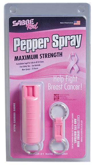 Sabre Self Defense Pepper Spray Pocket/Keychain .54 oz 8-10 ft Pink