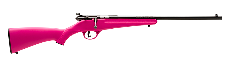 Savage Arms 13780 Rascal Youth 22 LR 1rd 16.13" Matte Black Sporter Barrel, Matte Black Carbon Steel Receiver, Pink Fixed Synthetic Stock, Right Hand