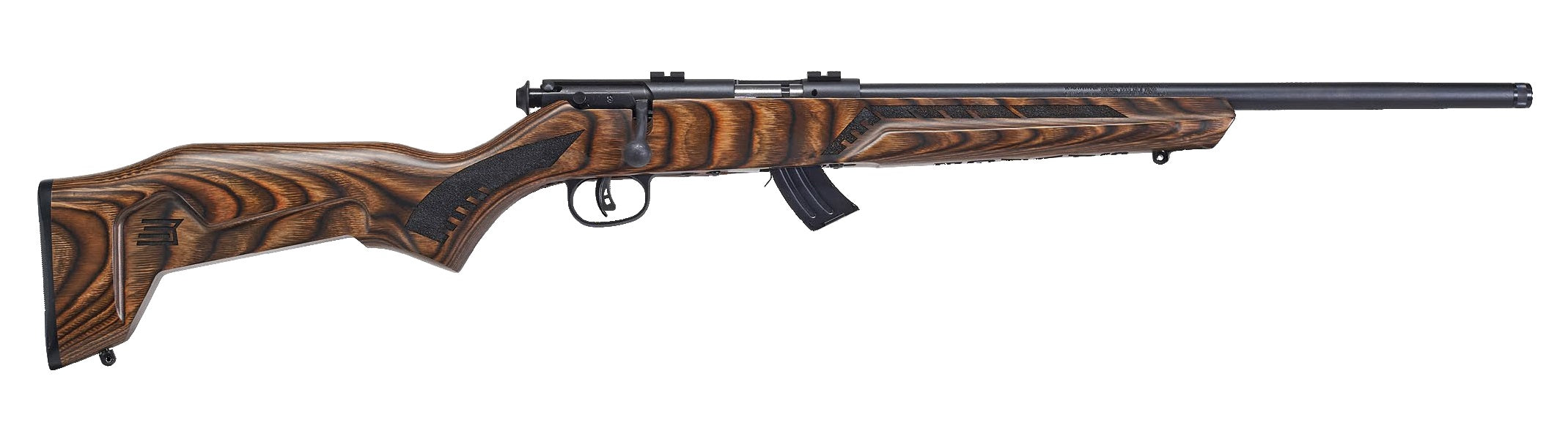 Savage Arms 26737 Mark II Minimalist Full Size 22 LR 10+1 18" Matte Black Steel Threaded Barrel, Matte Black Carbon Steel Drilled & Tapped Receiver, Boyd's Minimalist Natural Brown Laminate Stock