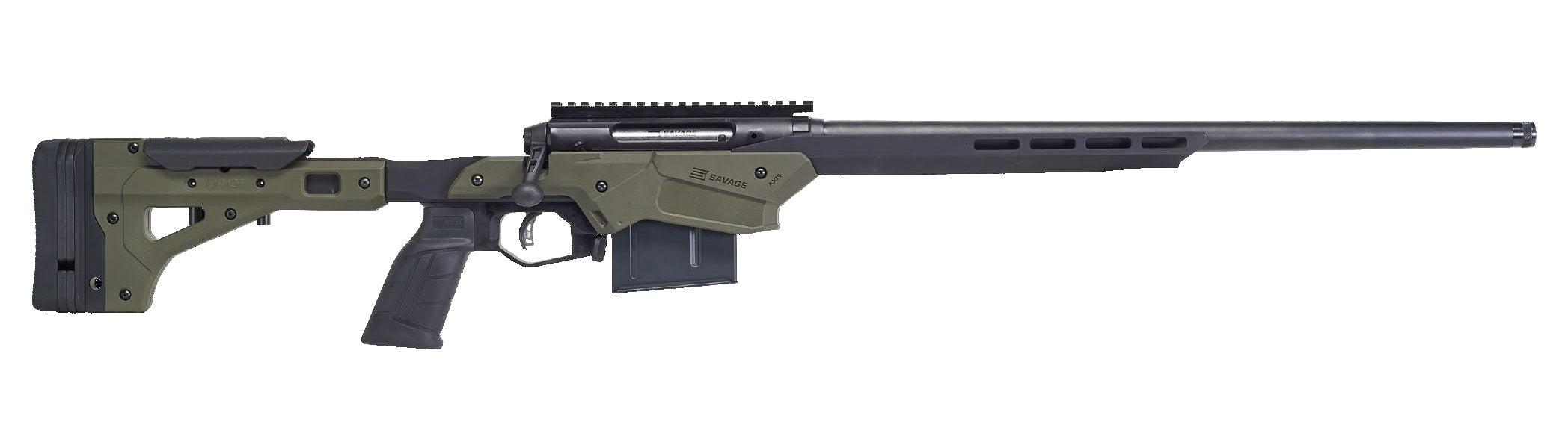 Savage Arms 57552 Axis II Precision 6.5 Creedmoor 10+1 22", Matte Black Barrel/Rec, OD Green Adjustable MDT Aluminum Chassis, Polymer Grip