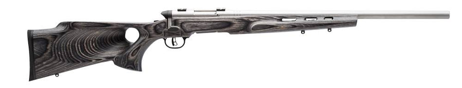 Savage Arms 96972 B.MAG Target Full Size 17 WSM 8+1 22" Matte Stainless Heavy Barrel, Matte Drilled & Tapped Stainless Steel Receiver, Matte Gray Thumbhole Laminate Stock, Right Hand
