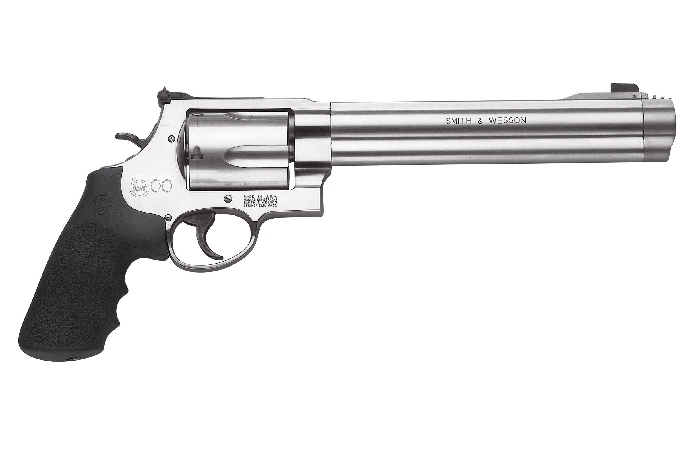 Smith & Wesson 163500 Model 500 500 S&W Mag Stainless Steel 8.38" Barrel & 5rd Cylinder, Satin Stainless Steel X-Frame, Fixed Compensator, Internal Lock