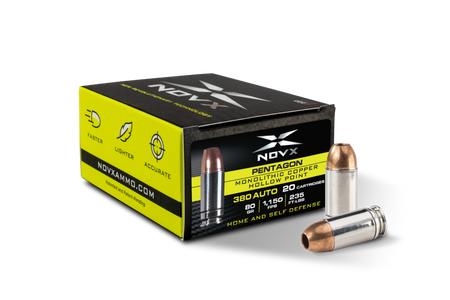 NovX .380 ACP/Auto Pentagon 80gr CSHP Ammo