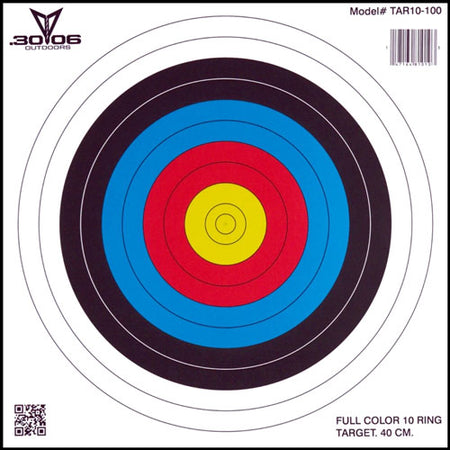 30-06 OUTDOORS PAPER TARGET ARCHERY 10-RING 17"X17" 100CT
