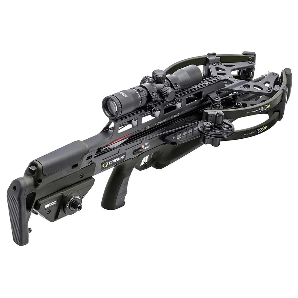 Tenpoint TRX 26 Compact Reverse-Draw Crossbow ACUslide MAXX RangeMaster 100 Scope Black