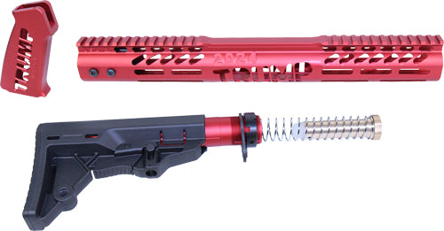GUNTEC AR15 TRUMP SERIES FURNITURE SET ANODIZED RED<