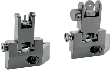 JE FLIP UP FRONT/REAR SIGHT 45 DEGREE OFFSET ALUMINUM BLK