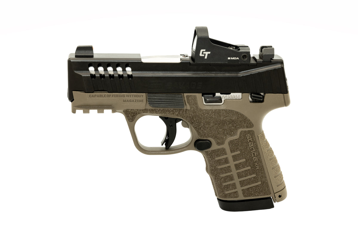 Savage Arms 67057 Stance XR 9mm 13+1 3.20" Natural Black Nitride Ported Stainless Steel Slide FDE Glass Filled Nylon Grip Ambidextrous