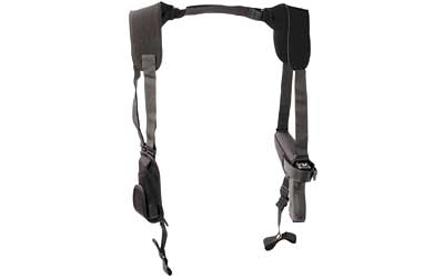 Uncle Mike's Horizontal Pro Pak Shoulder Holster, Size 1, Fits Medium Auto With 4" Barrel, Ambidextrous, Black 77010