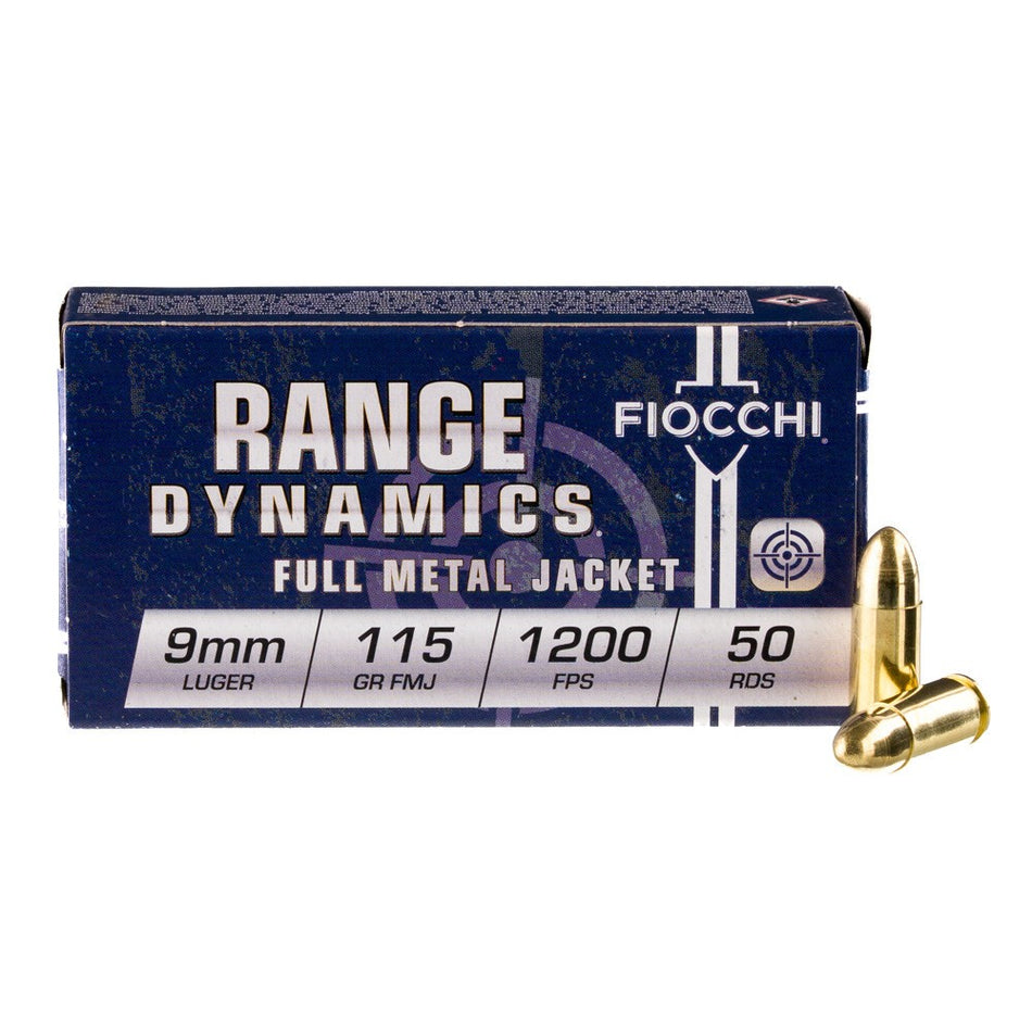 Fiocchi Range & Training Dynamics 9mm 115gr FMJ Ammo