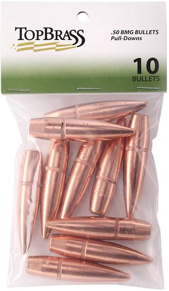 Top Brass Pull-Down Bullets .50 BMG 647gr FMJ 10/ct
