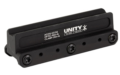 Unity Tactical FAST, Red Dot Mount, 2.05" Optical Height, Compatible with ACOG/VCOG Footprints, Anodized Finish, Black FST-COGB