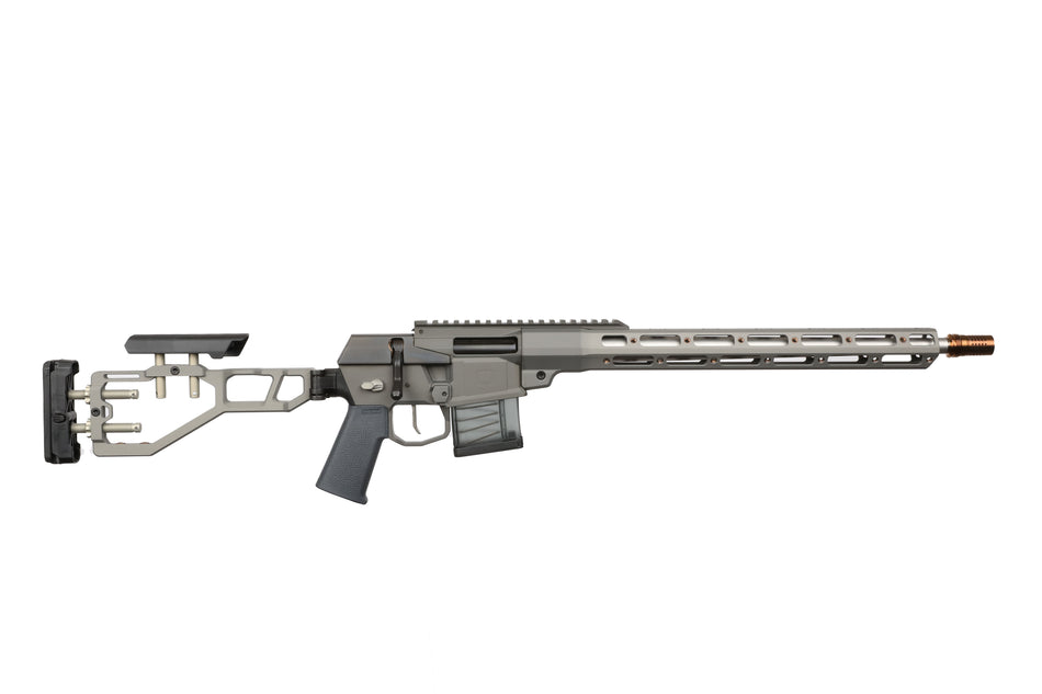 Q LLC MINIFIX55616INGRAY Mini Fix 5.56x45mm NATO 16" Tapered Barrel, Gray, Fully Adjustable Folding Stock, Magpul K Grip, 15" Q-Sert Handgaurd, AR/M4 Style Mag, Cherry Bomb Brake, Ambi Controls