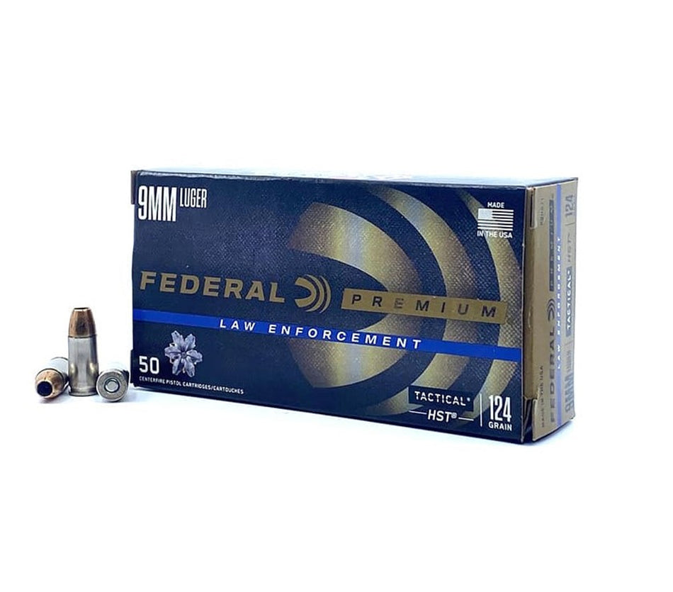 Federal 9mm Luger Premium HST 124gr JHP Ammo