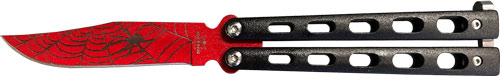 BEAR & SON BUTTERFLY KNIFE 3" WIDOW SERIES RED/BLACK