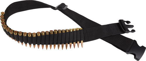 BULLDOG RIFLE AMMO BELT HOLDS 24 CARTRIDGES ADJUSTABLE BLK