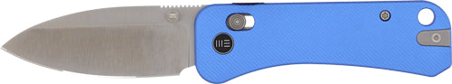 WE KNIFE BANTER 2 2.87" BLUE ALUMINUM/SATIN CROSSBAR LOCK