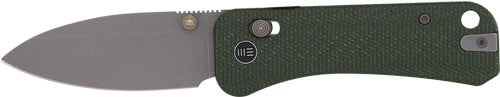 WE KNIFE BANTER 2 2.87" GREEN CANVAS MICARTA/GRAY STONEWASH!