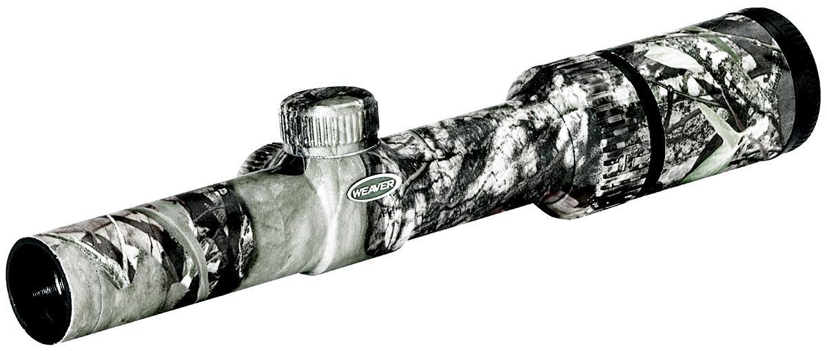Weaver Kaspa Hunting Series Rifle Scopes - 1-4X24mm SH/MZ B-X Reticle 109-27' FOV 4.0-3.54" ER Mossy Oak Infinity