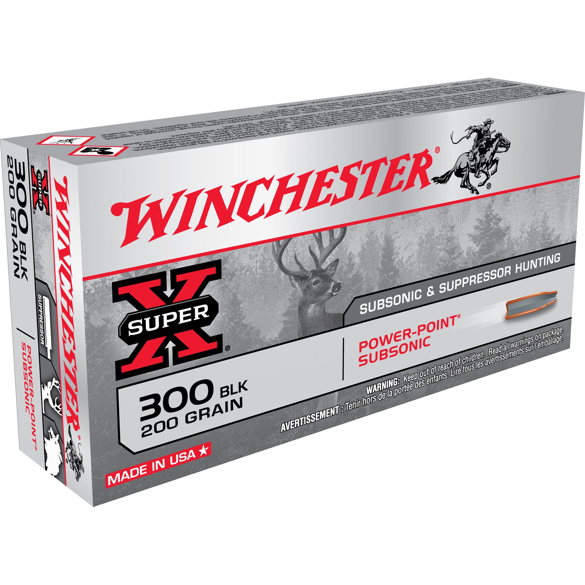 Winchester .300 AAC Blackout Super X 200gr JHP Ammo