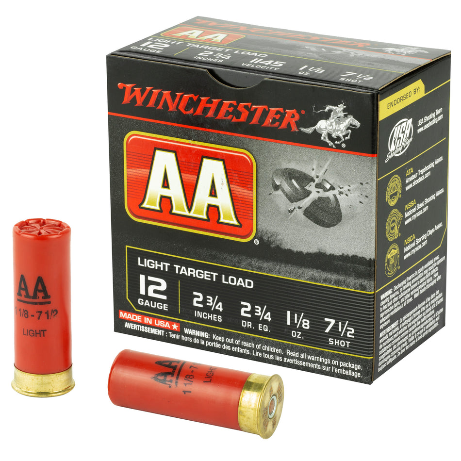 Winchester AA Light Target 12 Gauge 2 3/4" 1 1/8 oz #7.5 Shot