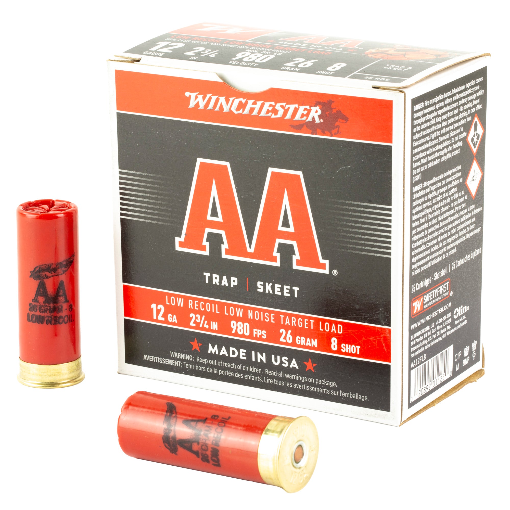 Winchester AA Low Recoil 12 Gauge 2 3/4" #8 Shot