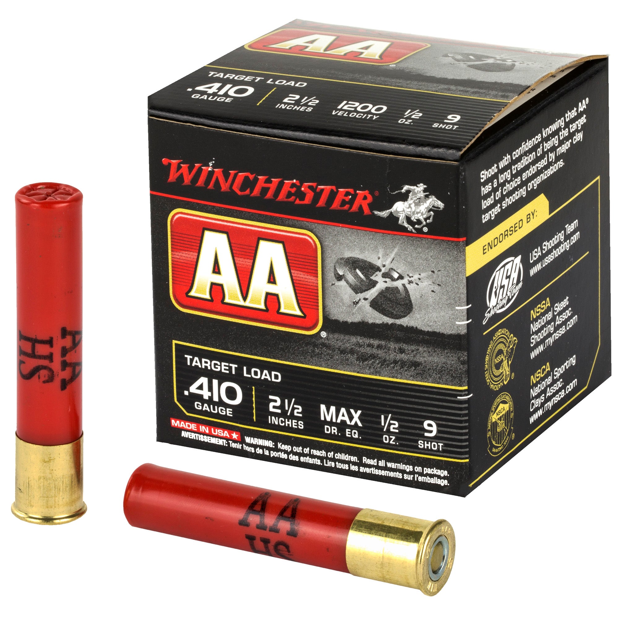 Winchester AA Target .410 Bore 2.5 in 1/2 oz #9