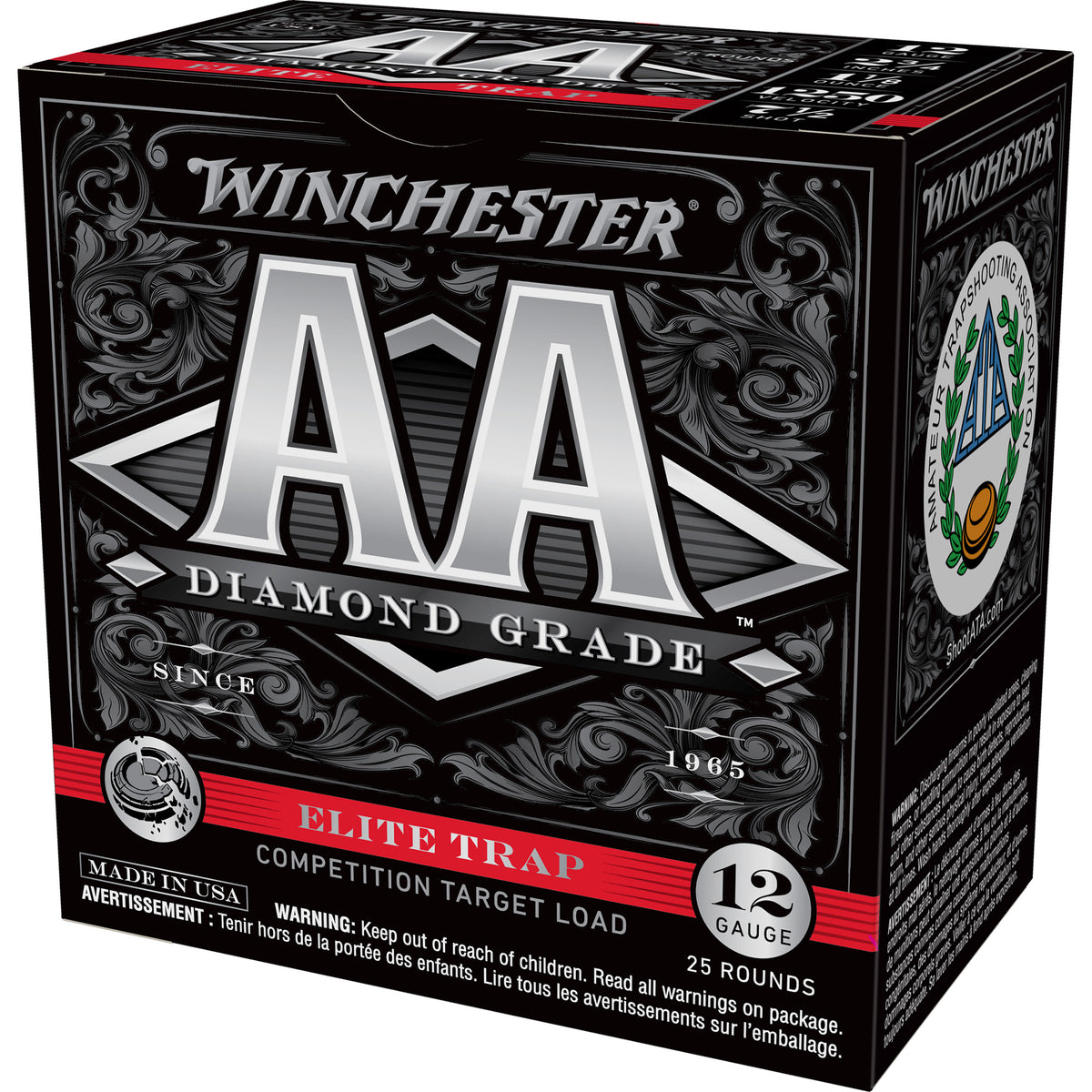 Winchester AA Diamond Grade Elite Trap 12 Gauge 2 3/4" 1 1/8 oz #7.5 Shot