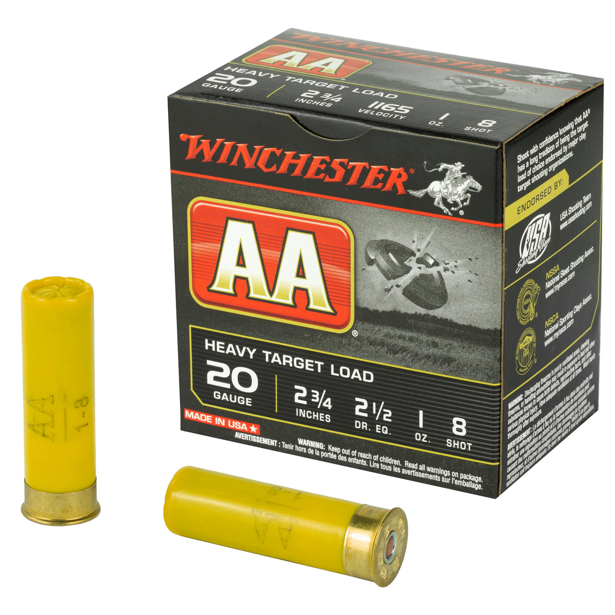 Winchester AA Heavy Target Load 20 Gauge 2.75'' 1 oz #8 Shot