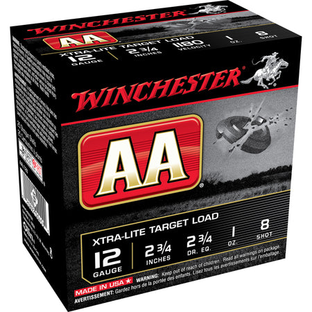 Winchester AA Xtra-Lite Target Load 12 Gauge 2 3/4" 1 oz #8 Shot