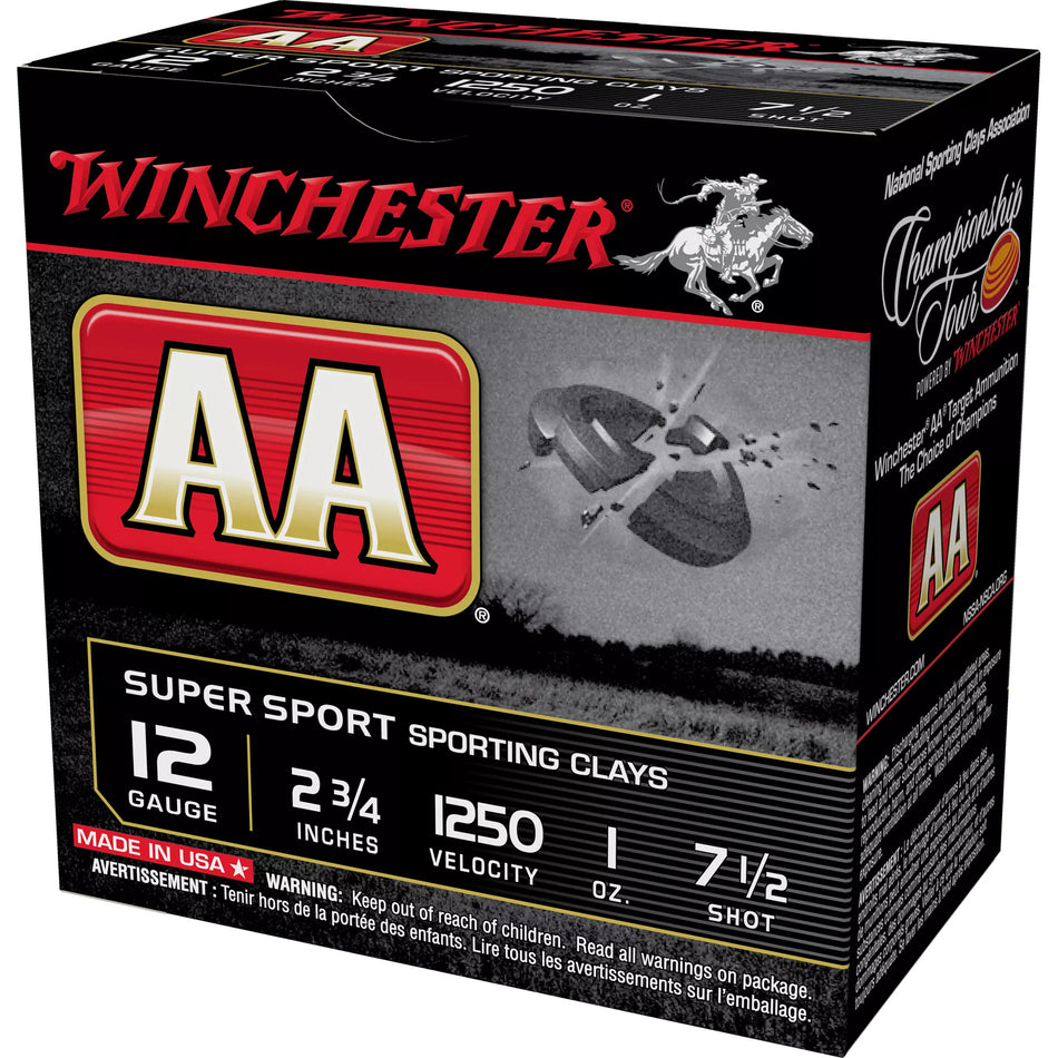 Winchester AA Sporting Clay/Trap 12 Gauge 2 3/4" 1 oz #7.5 Shot
