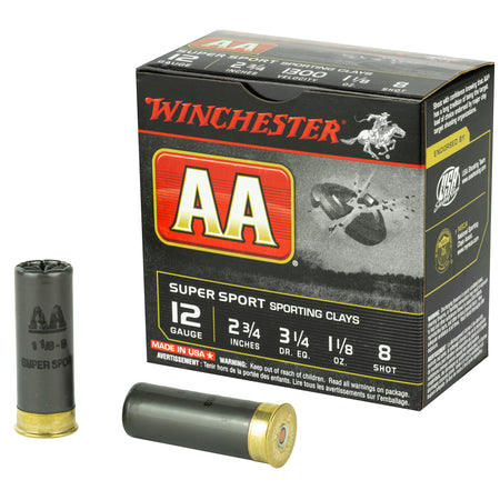 Winchester AA Sporting Clay 12 Gauge 2 3/4" 1 1/8 oz #8 Shot