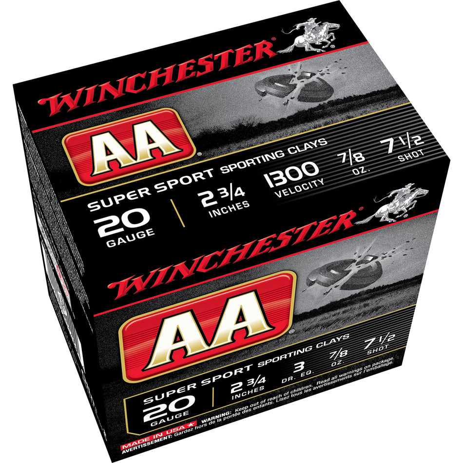 Winchester AA Super Sport Sporting Clay 20 Gauge 2 3/4" 7/8 oz #7.5 Shot